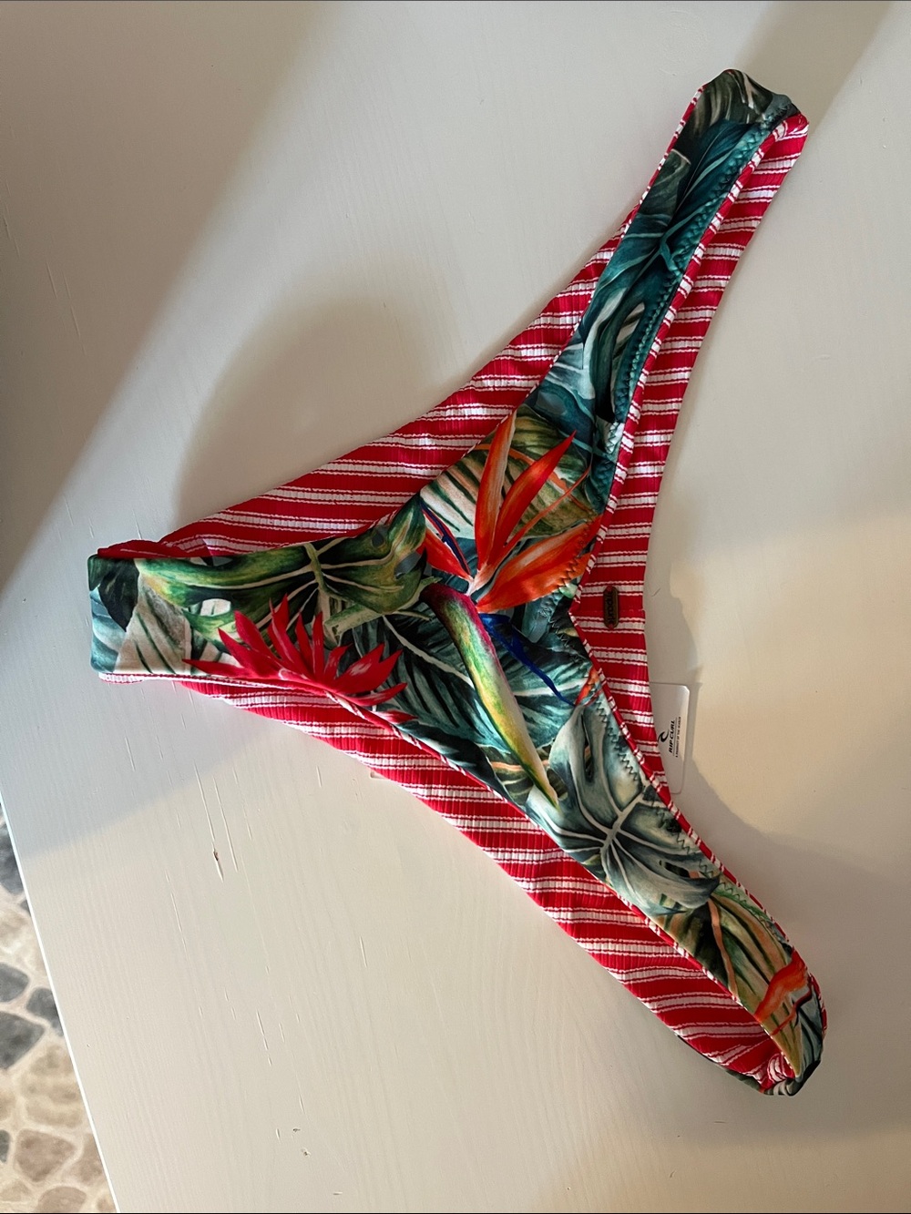 Rip Curl Palm Print Bikini Bottoms Island Hopper Small